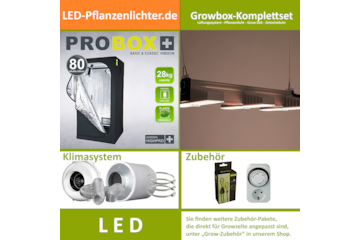 LED-Grow-Set GHP80 mit Lüftung & Lampe nach Wahl