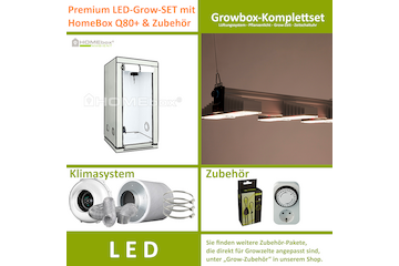 LED-Grow-Set Q80+ mit Lüftung & Lampe nach Wahl