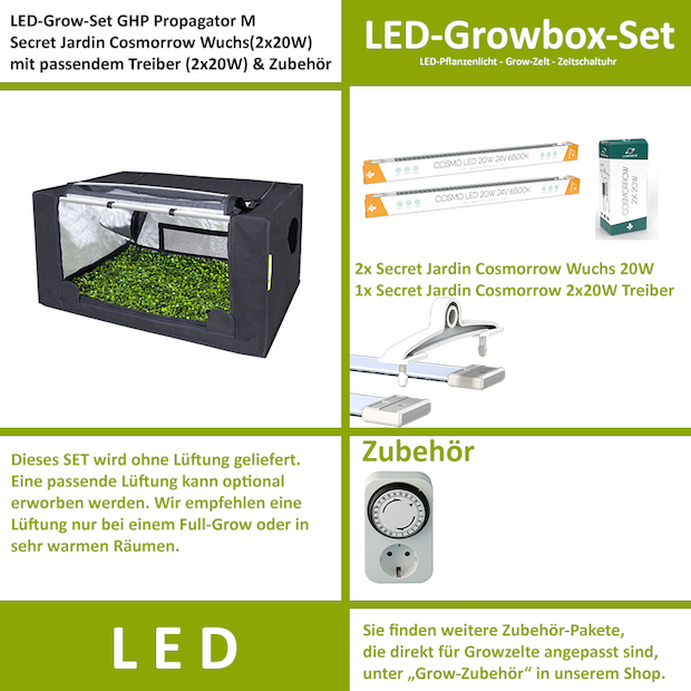 GHP Propagator M Komplettset - Secret Jardin LED Wuchs