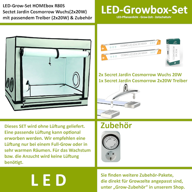 HOMEbox R80S Komplettset - Secret Jardin LED Wuchs