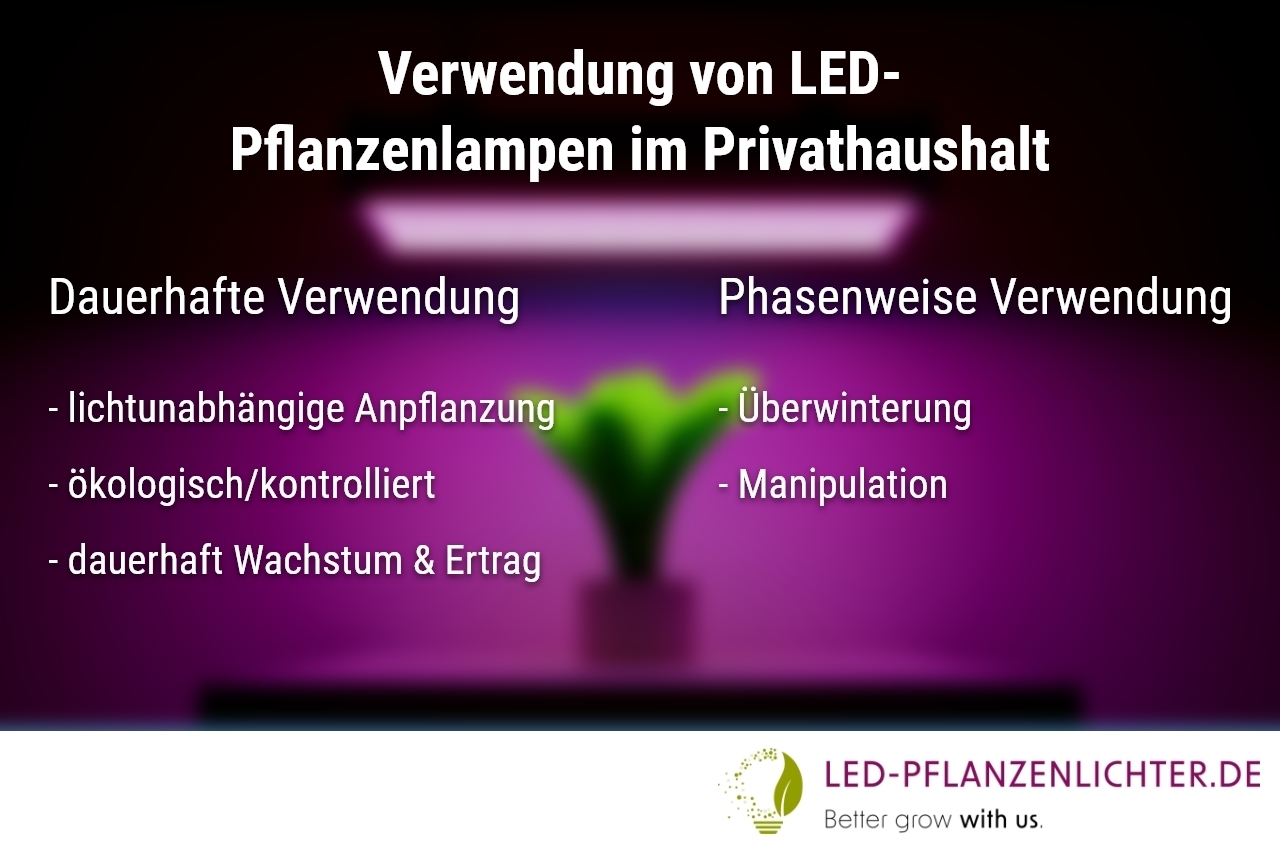 LED-Pflanzenlampen, Verwendung, Privathaushalt