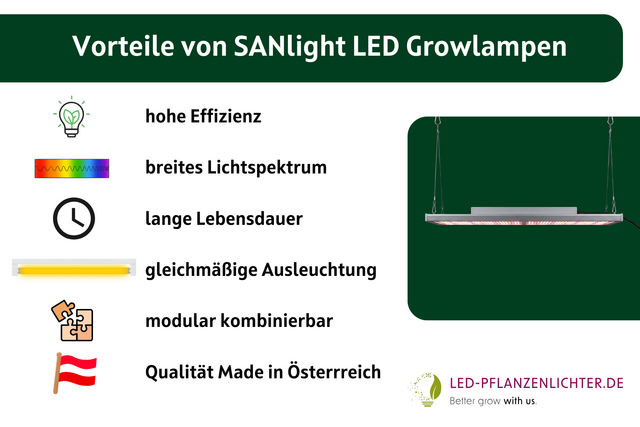 Vorteile, SANlight, Growlampe, Pflanzenlampe, Growlicht, Pflanzenlicht